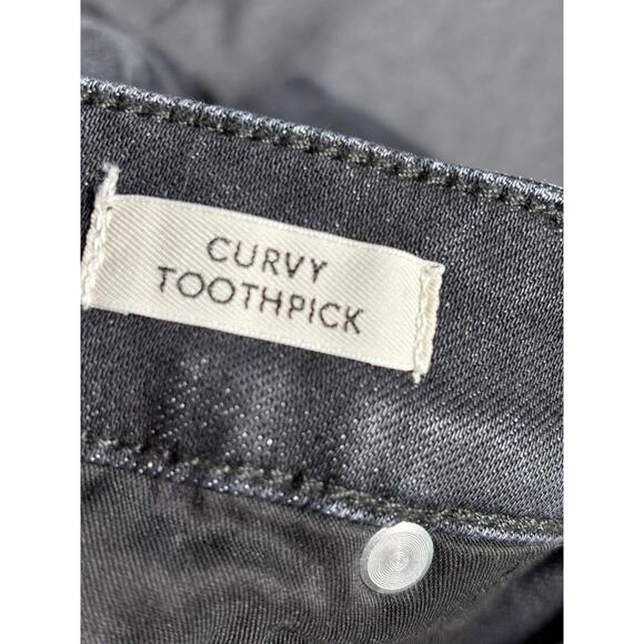 J. Crew Curvy Toothpick Denim Jeans Womens Size 34 Black Medium Wash High Rise - Picture 4 of 10